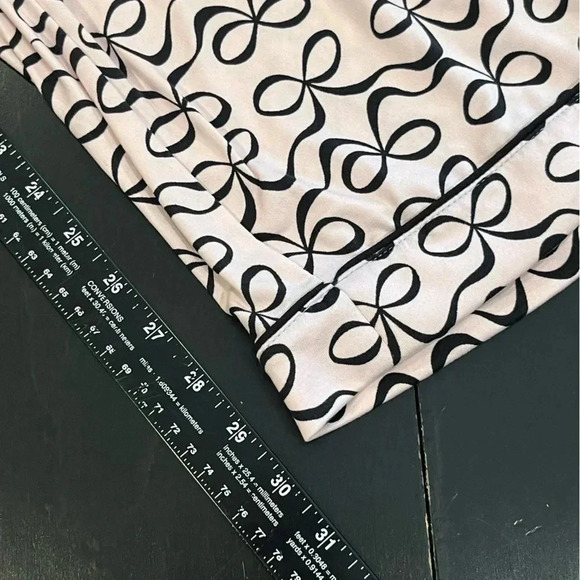Kate Spade Pink Black Bow Print Short Sleeve & Pants Pajama Set Womens Large - Picture 13 of 13